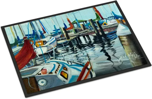 Vista 53 de Caroline's Treasures JMK1017JMAT - Tapete de caza de rana garza azul, 24 x 36 pulgadas, tapete para puerta delantera, interior y exterior