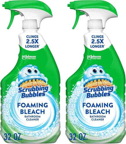 Vista 9 de Scrubbing Bubbles Limpiador de baño y ducha con lejía espumante desinfectante en aerosol, ayuda a eliminar el moho y el mildiú, 32 oz
