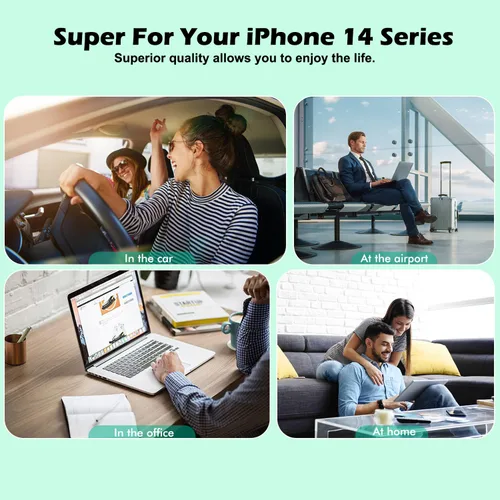 Vista 7 de Cargador de iPhone de carga rápida para iPhone 14, paquete de 2 bloques de pared USB C con enchufe de cargador y cable de carga USB C a Lightning