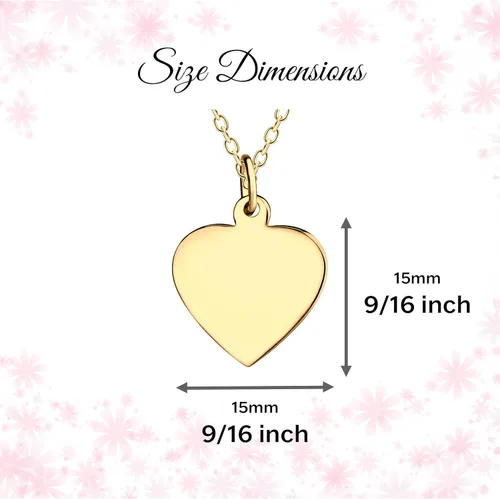 Vista 3 de Cherished Moments Collar de corazón, plata de ley 925 o chapado en oro de Corazón dorado (14 pulgadas)