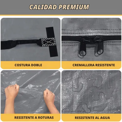 Vista 11 de Bolsas de colchón para mudanza y almacenamiento, protector de colchón impermeable, funda de colchón Cal King con 8 asas resistentes y cremallera Gris