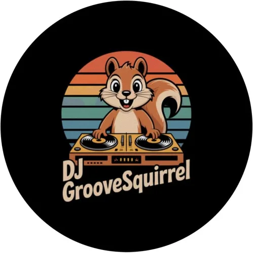 Vista 3 de DJ GrooveSquirrel Retro Turntables Vinyl Sunset Vibes PopSockets Adhesive PopGrip