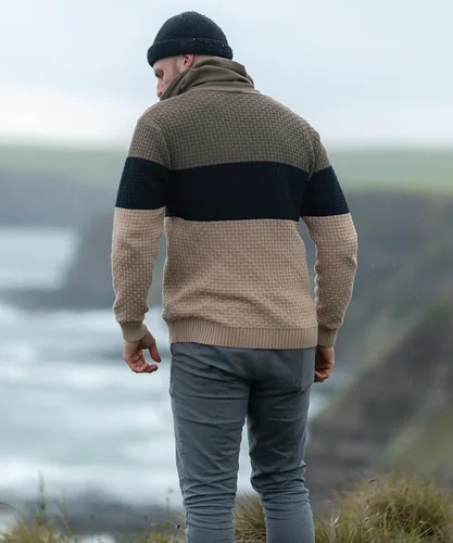 Vista 3 de Zaitun Sudadera con capucha para hombre, de manga larga, de punto sólido, suéter con capucha