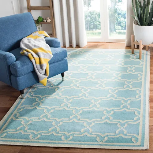 Vista 4 de SAFAVIEH Dhurries Collection DHU545A - Alfombra decorativa de lana de alta calidad hecha a mano de 2 x 3 pies, color chocolate y marfil