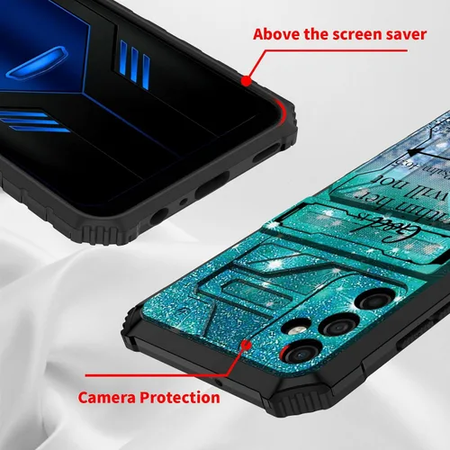 Vista 3 de Funda tipo cartera con versículo bíblico Salmo 46-5 para Samsung Galaxy A16 5G con ranura para tarjeta desmontable para ocultar tarjetas de crédito