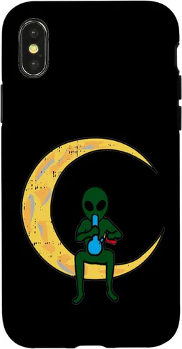 Vista 5 de iPhone 16 Alien Smoking Bong High Moon Cool Weed CBD Cannabis Gift Case