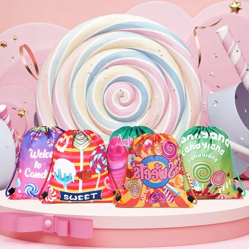 Vista 31 de Sweetude 24 bolsas de regalo de fiesta Let's Glow con cordón, decoración para niñas, niños, cumpleaños, bodas, fiestas