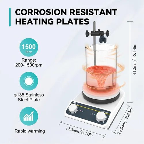 Vista 2 de LAB FISH HS5 agitador magnético placa caliente, 260℃/500℉
