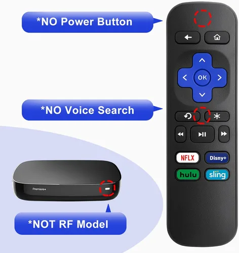 Vista 3 de Control remoto de reemplazo universal para Roku Express, para Roku Premiere, para Roku Box, para Roku Player, para Roku 1 2 3 4 -【NO para Stick o TV】