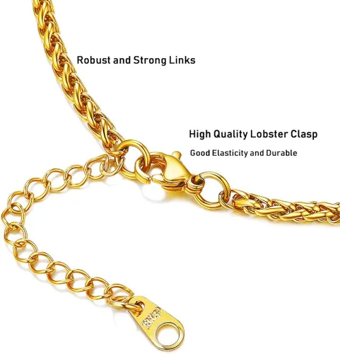 Vista 6 de PROSTEEL Collar de cruz para hombres y mujeres, acero inoxidable 316L, doradoplatanegrooro rosatono azul, hipoalergénico, dos tamaños, viene en caja