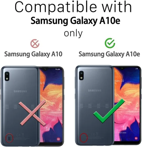 Vista 2 de Funda para Samsung Galaxy A10e, Galaxy A10e con protector de pantalla, transparente, a prueba de golpes, delgada, color transparente, protección