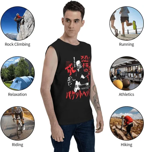 Vista 6 de ISHWARA Camisetas sin mangas para hombre, chaleco de playa con estampado de gimnasio casual