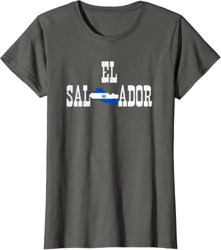 Vista 6 de Camiseta salvadoreña con bandera de El Salvador, Negro, S