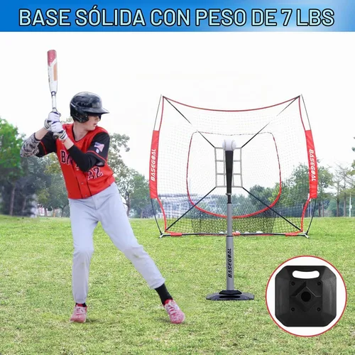 Vista 5 de BaseGoal Baseball Batting Tee with Heavy Duty Base,Adjustable Height