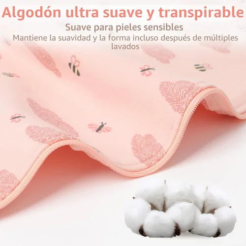 Vista 4 de Saco de dormir envolvente para bebé recién nacido de 0 a 3 meses, manta envolvente con brazos arriba, 2 paquetes de algodón, manos arriba