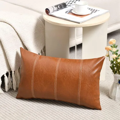 Vista 12 de Fancy Homi - Paquete de 2 fundas de almohada decorativas negras estilo boho de cuero sintético de 16 x 16 pulgadas para sala de estar, sofá, cama