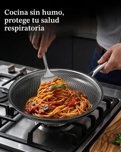 Vista 3 de Sartén antiadherente con tapa de 10 pulgadas, panal, sin PFAS, todas 10 INCH