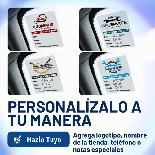 Vista 6 de McAuley Labels Calcomanías personalizadas para cambio de aceite, parabrisas, jamba de puerta, duraderas, fáciles de escribir, fáciles de despegar