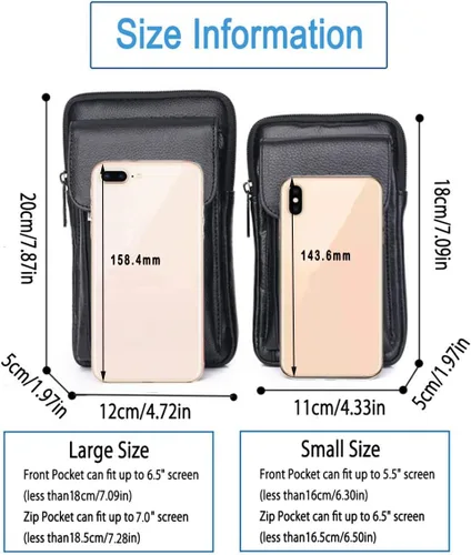 Vista 6 de Riñonera para cinturón para iPhone 14 13 12 11 Pro X Xs 8 7 Plus 6 6S Galaxy S9 S8 S7 S6 Edge Note5 Note4 A8 A8+ Funda de piel para teléfono