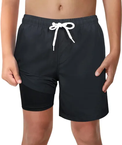 Vista 30 de Trajes de Baño para Niños con Forro de Compresión Cómodos Shorts de Natación Anti-Rozaduras Elásticos UPF Secado Rápido Talla 3T-20 Estrellas Águila