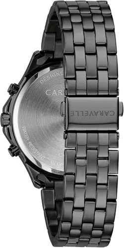 Vista 3 de Caravelle by Bulova - Reloj deportivo con cronógrafo para hombre, acero inoxidable, deportivo, gris (modelo 45A144), Negro -, Cronógrafo