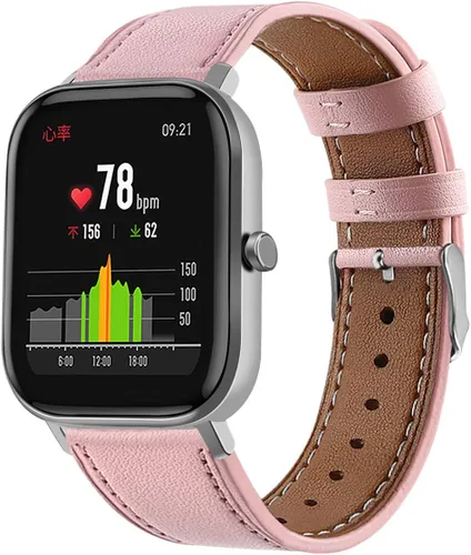 Vista 11 de Correa de reloj de cuero compatible con Amazfit Active 2/GTS 4 4mini 3 2 2e 2 mini >R 1.654 in y Bip 3/Bip 3 Pro/Bip U Pro/Bip/Bip Lite/Bip S/Bip S