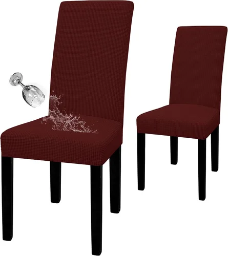 Vista 83 de Easy-Going - Juego de 2 fundas para sillas de comedor 100% impermeables, de tela Jacquard elástica, fundas protectoras removibles y lavables