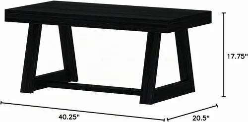 Vista 2 de Plank+Beam Mesa de Café Clásica Rectangular, Mesa de Café de Granja de 40 Pulgadas, Mini Mesas Centrales para Espacios Pequeños, Pequeña Mesa de Té