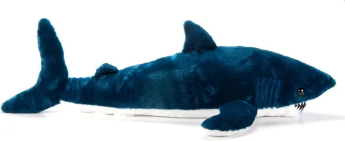 Vista 3 de The Petting Zoo Mako - Peluche de tiburón, regalos para niños, animales salvajes del océano Onez, juguete de peluche de tiburón de 32 pulgadas