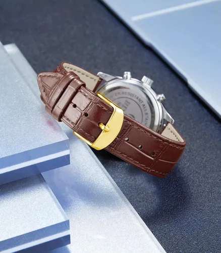 Vista 4 de BINLUN Leather Watch Band Genuine Calfskin Replacement Watch Strap Quick Release Crocodile Pattern 10 Colors 13 Sizes for Men