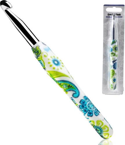 Vista 9 de 2.25mm Gancho de Ganchillo Looen, Mango Ergonómico para Manos Artríticas, Agujas de Tejer de Goma Suave Extra Largas para Principiantes de Crochet