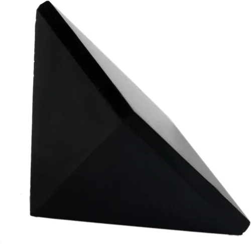 Vista 4 de Obsidiana negra de 1.5 pulgadas, pirámide natural tallada, cristal curativo de chakras, piedra reiki, desviación de radiación, decoración del hogar