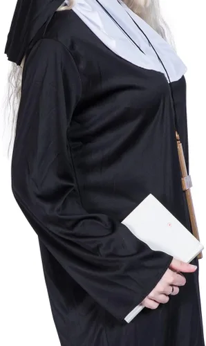 Vista 5 de EraSpooky Vestido de disfraz de monja para mujer