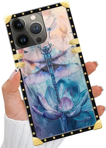 Vista 22 de Funda compatible con iPhone 14 Pro Max (6.7 pulgadas), hermosa mariposa Flosers dorada, de lujo, suave TPU duro, parte trasera de policarbonato