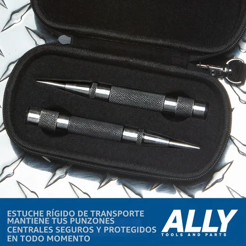Vista 6 de ALLY Tools - Perforadora central automática resistente con acero endurecido, 2 unidades de punzón central automático de alta calidad