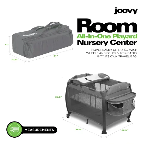 Vista 2 de Cuna corral JOOVY para recámara de bebé, Carbón