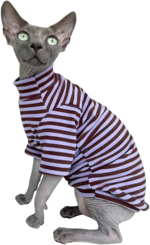 Vista 11 de Sphynx - Camisa de forro polar cálida para gatos, cuello alto, ropa térmica sin pelo para Sphynx, Devon, ropa de gato de Cornualles y gatitos