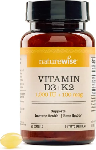 Vista 14 de NatureWise Vitamina D3 1000UI + K2 (MK7) 100mcg con aceite de coco orgánico extra virgen - Apoya la absorción de calcio, la salud ósea e inmune