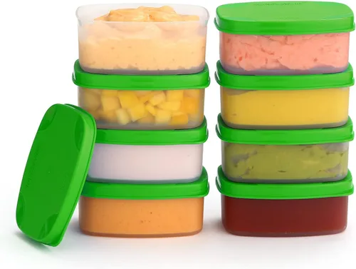 Vista 23 de Recipientes para condimentos con tapas, paquete de 8 unidades, 1.3 onzas. Recipiente para aderezo para ensalada para llevar, pequeños recipientes