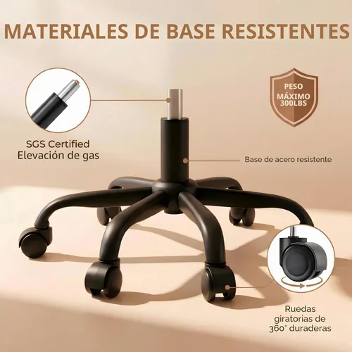 Vista 8 de GTPLAYER - Silla de oficina de piel sintética, silla de escritorio para el hogar con brazos abatibles, color negro Respaldo ergonómico, cojín