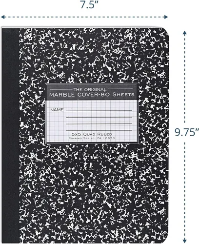 Vista 3 de Roaring Spring Paper Products, cuaderno para composición, 4 paquetes (77328), Negro individual