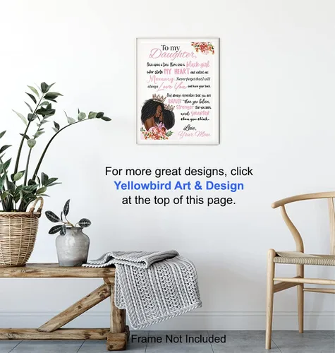 Vista 6 de Arte de pared de niña afroamericana - Arte negro - Decoración para dormitorio de niñas - Regalos para hijas - Habitación para niñas pequeñas