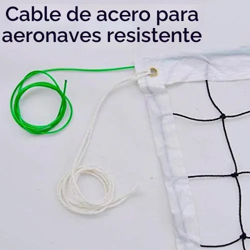 Vista 3 de Red de voleibol profesional para exteriores con cable de acero para aeronaves, red de voleibol resistente para patio trasero, redes de voleibol