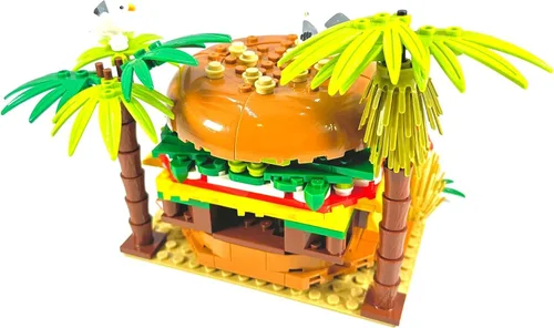 Vista 4 de General Jim's Paradise Burger - Juego de bloques de construcción modulares Experiencia de construcción de ladrillos intrincada y colorida