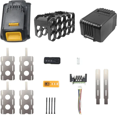 Vista 6 de Piezas de repuesto para Dewalt 20V DCB204 DCB205, kit de reparación de reconstrucción de batería rota 18650, caja de plástico, carcasa de repuesto