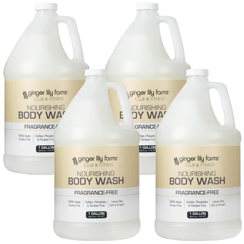 Vista 9 de Ginger Lily Farms Club & Fitness Gel de Ducha Corporal Nutritivo, 100% Vegano y Libre de Crueldad, Gel de Baño y Ducha para Hombres y Mujeres, Aroma