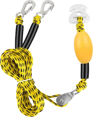 Vista 10 de Arnés de remolque autocentrante para deportes acuáticos con bola de espuma, arnés de remolque de barco resistente con 2 jinetes permanentes de acero