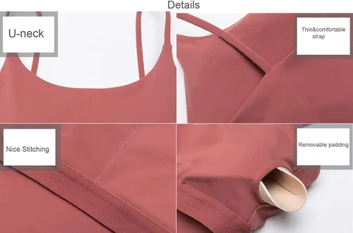 Vista 7 de Camiseta sin mangas de yoga para mujer con brasier integrado, brasier deportivo acolchado, camiseta sin mangas, camiseta sin mangas, camiseta sin