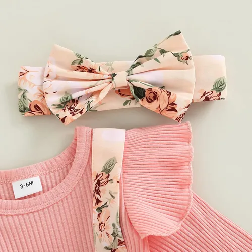 Vista 4 de Mubineo Ropa de primavera y otoño para bebé niña, traje de manga larga con encaje floral