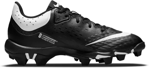 Vista 4 de Nike Hyperdiamond 4 Keystone - Tacos de sóftbol moldeados, color negro, blanco, talla 8.5 M, Negro Negro Blanco